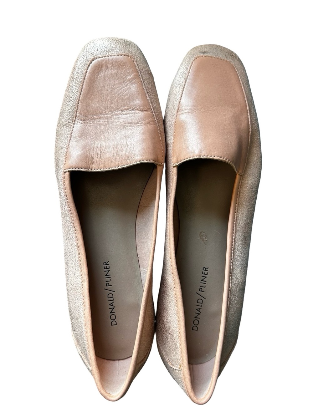 Donald Pliner Deedee Pink Leather Flats Size 9.5 Slip On Comfort Office Preppy